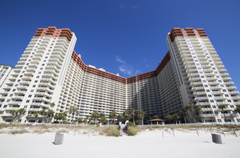Shores of Panama as seen from the beautiful white sand beaches Of Panama City Beach